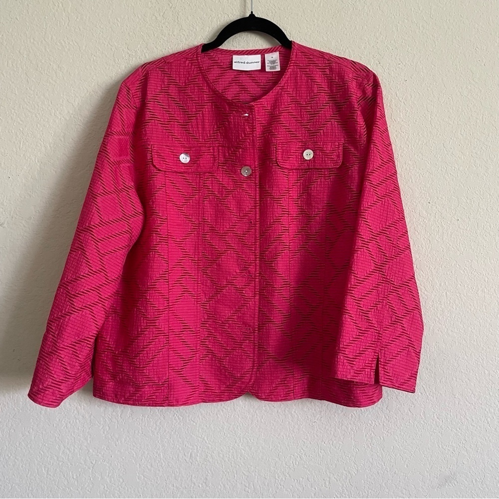Alfred Dunner Pink Women's lightweight Jacket size 14 large sophisticated formal